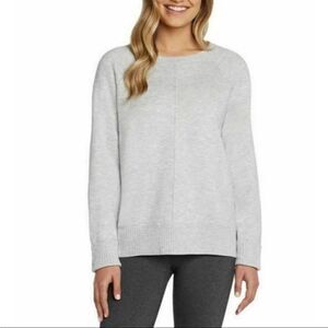 Max & Mia Gray Crew Neck Front Seam Sweater (M)